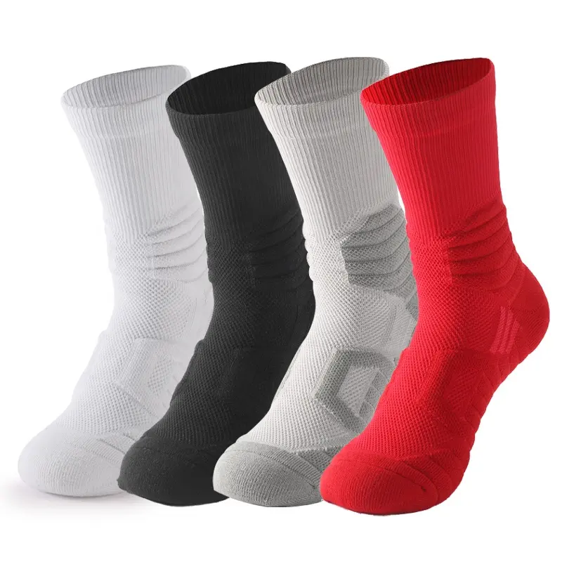 Großhandel Tennis Herren Plain White Tube Outdoor Mid Calf Herren Tube Sport Basketball Socken