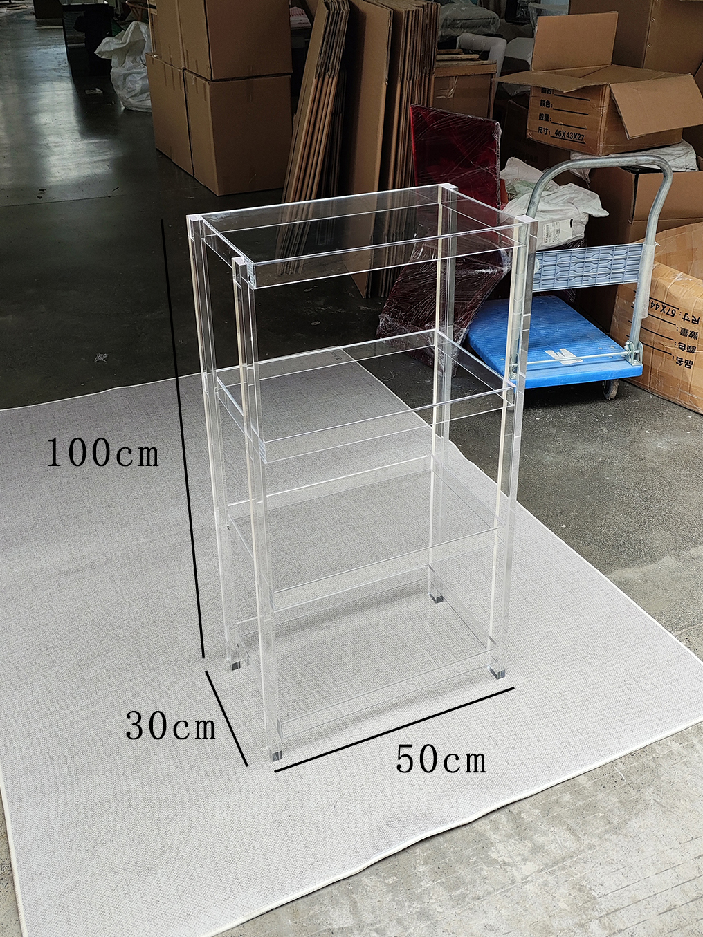 Transparent-50 wide-30 deep-100 high