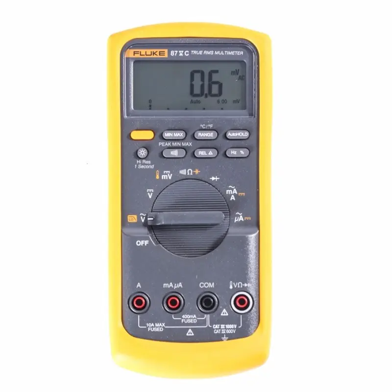 Fluke เครื่องวัด F87VC แบบใช้มือถือเกรดอุตสาหกรรมคุณภาพสูง AC DC 1000V Tester 87V