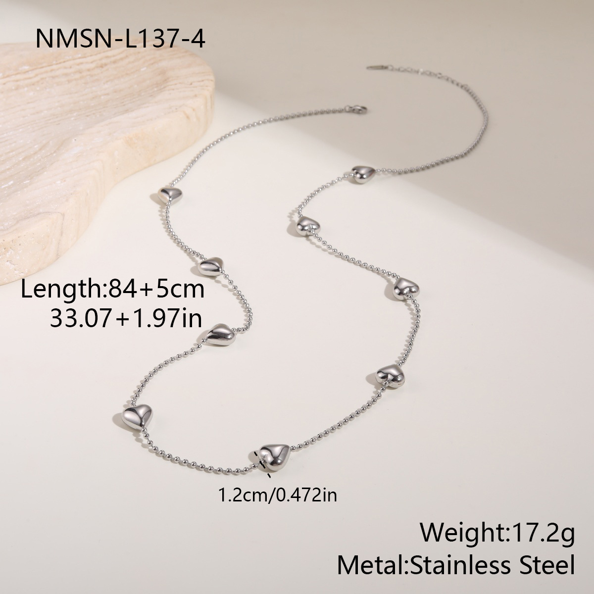 เสื้อแขนยาวสีเหล็ก รุ่น NMSN-L137-4 ลายหัวใจขนาดใหญ่