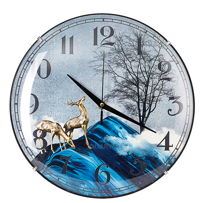 12 inch Wall clocks with a glass pattern  Hit the clock round wall clock can be customized