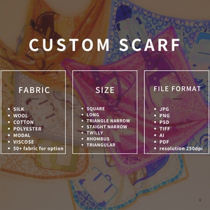 Custommade lüks 100% ipek Echarpe fular Soie atkılar dahil desen çeşitli leopar Polka Dot katı ekose çizgili - Product Image 6