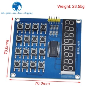 TZT TM1638 Display digitale a LED a 8 Bit scheda a tubo digitale a 3 fili 16 tasti 8 Bit tastiera scansione e chiave LED modulo per Arduino - Product Image 2