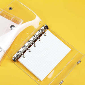 Piccole dimensioni tascabili diario in bianco con anello legante trasparente copertina impermeabile quaderni diario personalizzabile all'ingrosso - Product Image 2