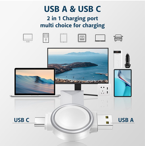 Apple için Smartwatch taşınabilir izle kablosuz şarj izle tipi C ve USB portu izle şarj için iWatch serisi 6 5 4 3 2 1 SE - Product Image 2