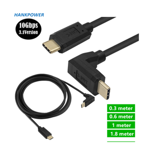 镀金USB C型10Gbps 90度公母USB3.1扩展器C型快速充电数据同步电缆