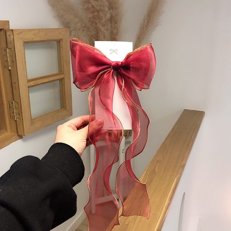 8 Organza Maroon Gold Edge