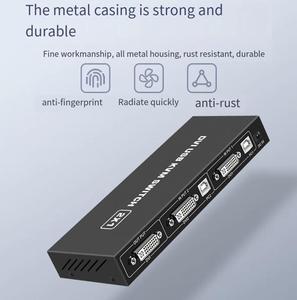 Conmutador DVI USB KVM 2x1 dos entradas una salida 4K dos ordenadores que comparten teclado USB ratón impresión Monitor Pantalla de conmutación multifunción - Product Image 6
