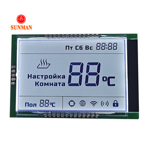 Benutzer definierte monochrome LCD-Werks versorgung 8-stellige 7-Segment-FSTN-Thermostat-Temperatursensor-Controller LCD-Display 3 Zoll - Product Image 1