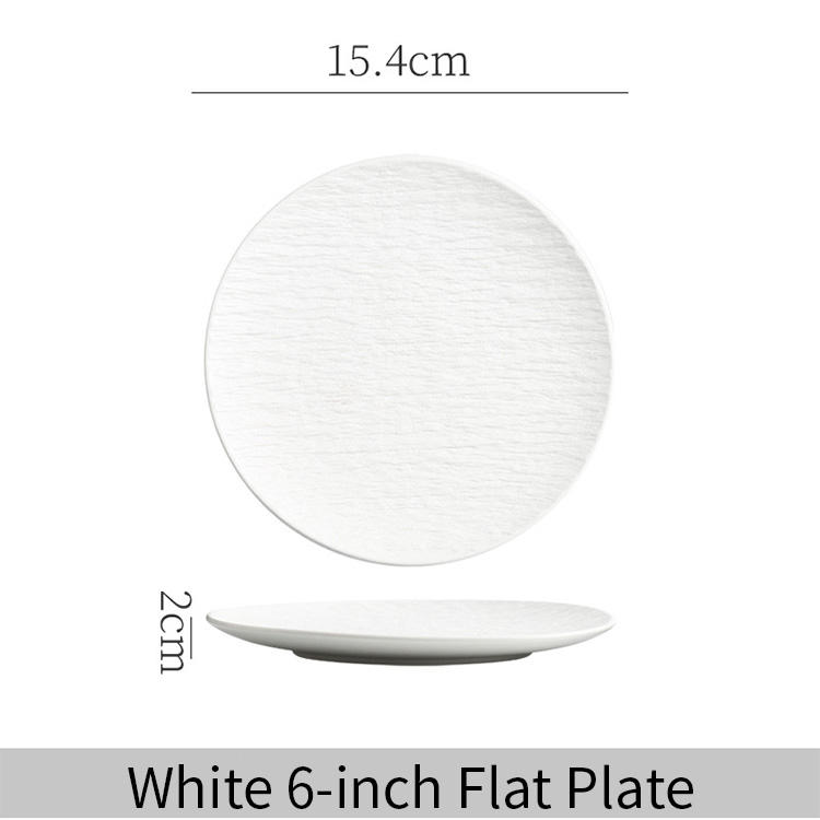 Placa plana blanca de 6 pulgadas