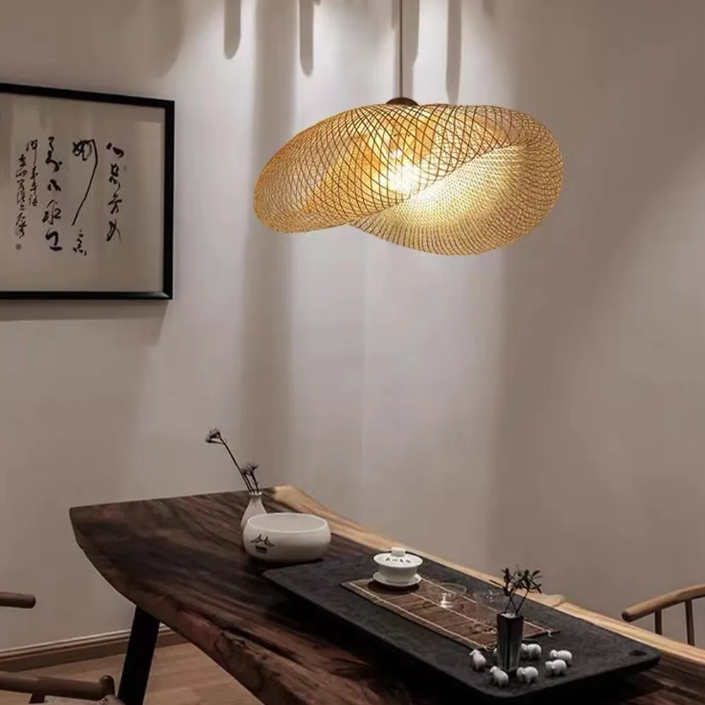 Candelabro chino Zen, creativo, de bambú japonés