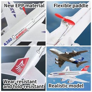 WheelNewlyエアバスA380モデルリモートコントロール飛行機2.4G 3CHEPP固定翼RC飛行機RTFRC翼幅おもちゃ売れ筋 - Product Image 4