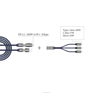 โลหะผสมสังกะสี 240w USB 3.0 3 ใน 1 Type-C ไมโครอะแดปเตอร์ All-in-One-Pro 4 In 1 สปริงสาย USB - Product Image 6