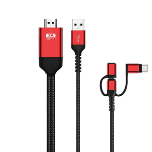 HDMI电缆适配器4k 3合1 C型至HDMI，用于手机至电视投影仪显示器 - Product Image 1