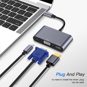 Xput Type C USB-C Hub <strong>Adapters</strong> <strong>5</strong> in <strong>1</strong> USB Type C Hub to 4K HDMI VGA USB 3.0 3.5mm <strong>Audio</strong> PD Charging <strong>Adapter</strong> - Product Image 3