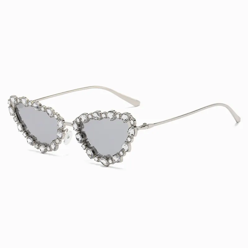 Óculos de sol com lentes pequenas triangulares de cristal marrom com proteção UV para festas novidade personalizada por atacado