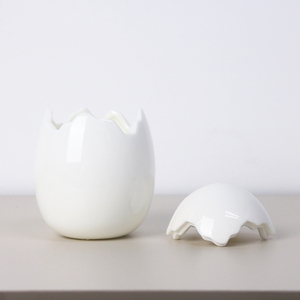 Lọ gốm hình trứng màu trắng, đồ trang trí trang trí nhà cửa, chất liệu bền chắc, bảo hành 3 năm - Product Image 3