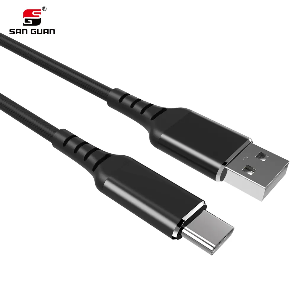 SANGUAN Typ C Kabel Schnell ladung 1m 2m Nylon geflecht USB C Daten synchron isations kabel für SAMSUNG Xiaomi Huawei Vivo