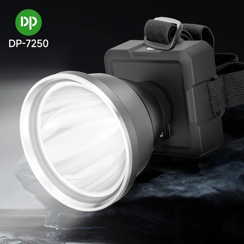 DP Lampe frontale laser haute puissance Batterie au lithium 12000Mah Phares rechargeables d'extérieur Lampe frontale LED mains libres