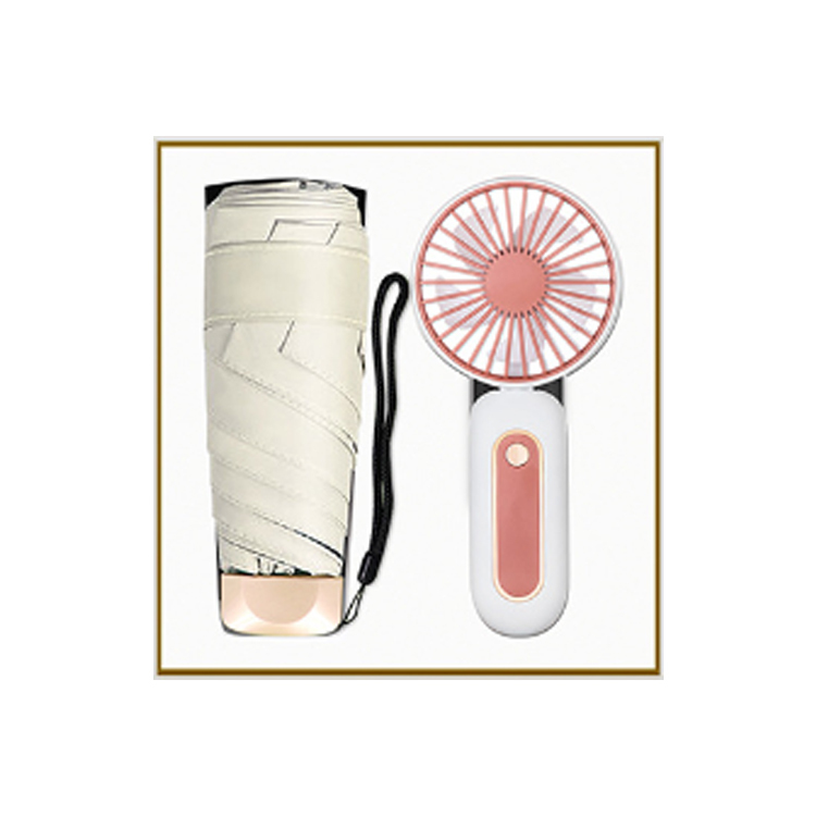 Blanc (Mini Parapluie + Ventilateur)