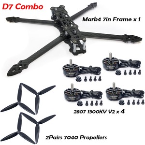โดรนระบบ MARK4ขนาด7นิ้วระยะไกลพร้อมโครงฐานล้อ295มม. โครงคาร์บอนไฟเบอร์1300KV ใบพัดมอเตอร์แบบไร้แปรงถ่าน-FPV โลหะ & พลาสติก - Product Image 2