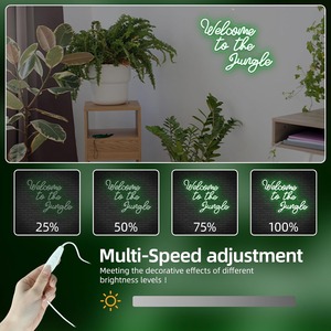 ברוכים הבאים לג 'ונגל ניאון שלט ירוק הוביל מילה אור usb מופעל שלט קיר ניאון למרפסת חזית גן הבית - Product Image 4