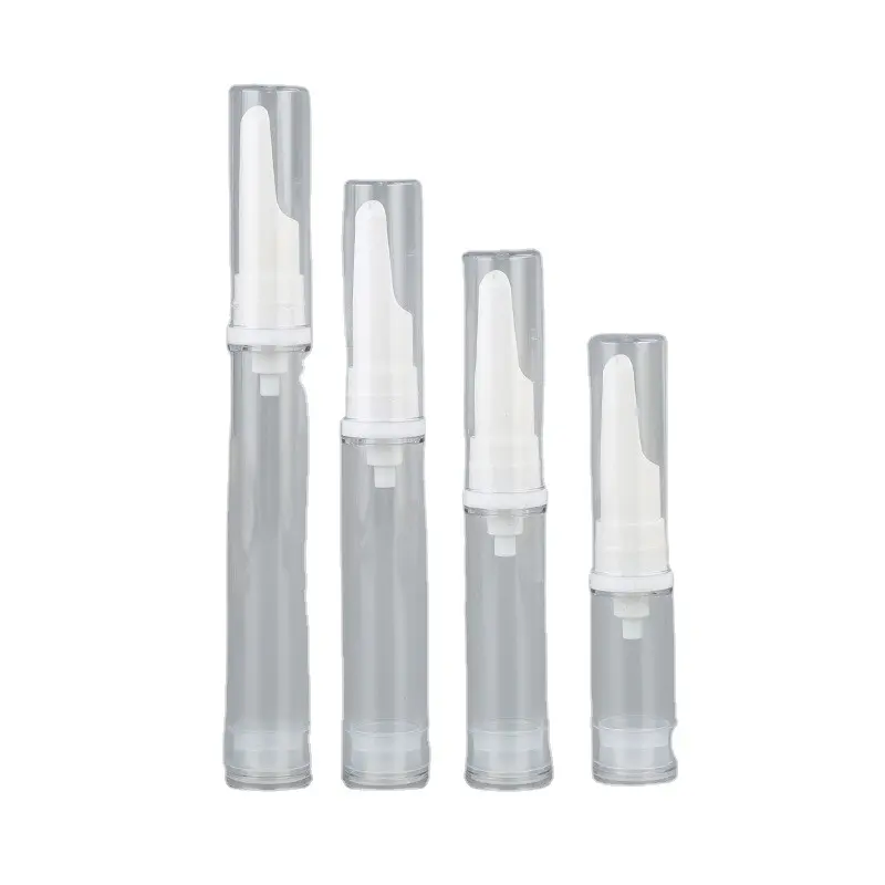 Augen creme flasche Klare Airless-Vakuumpumpen flasche Nachfüllbarer Kunststoff 5ml 10ml 15ml Kosmetik verpackung Siebdruck PET Hebei