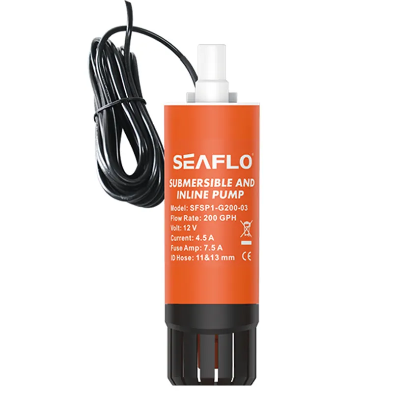 SEAFLO 12 V DC 200GPH שמש Inline משאבת מים