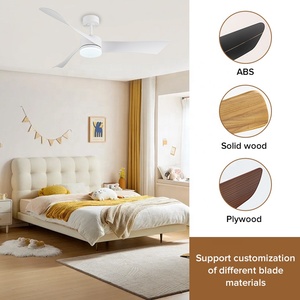 Ventiladores de techo Led silenciosos con aplicación Bluetooth inteligente moderna de 52 pulgadas con luz regulable para dormitorios - Product Image 3