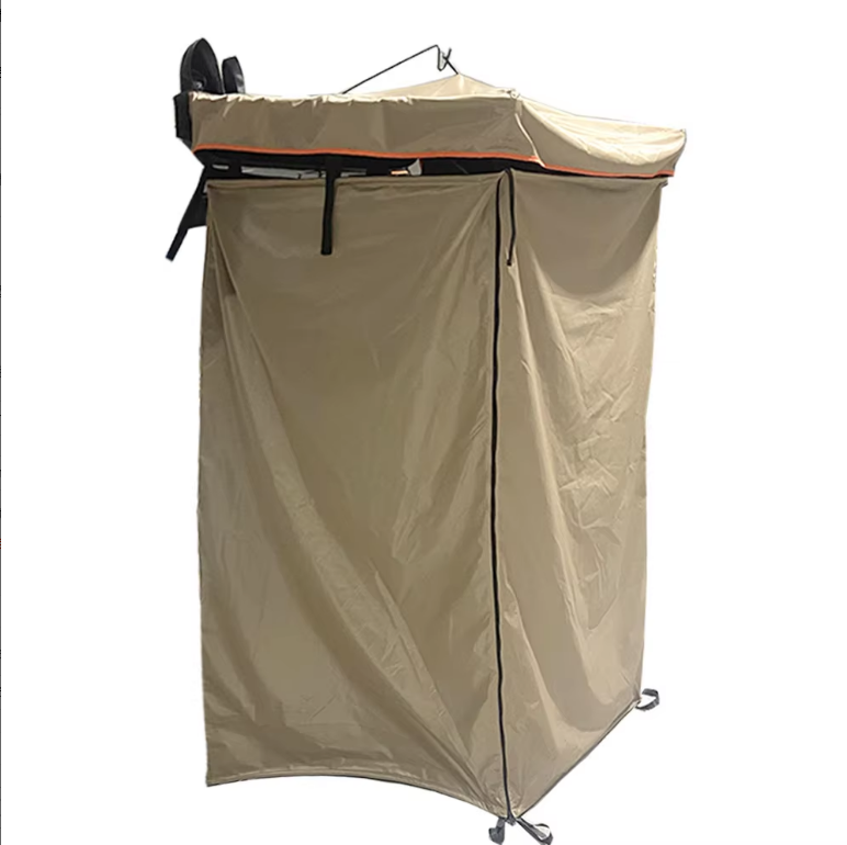 Tente de douche kaki avec couvercle