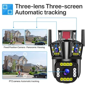 IPC360 HOME Outdoor <strong>IP</strong> CCTV <strong>Camera</strong> 3 Lenses 3 Screens Waterproof WIFI Motion Tracking PTZ Video Security System Cloud Data - Product Image 4