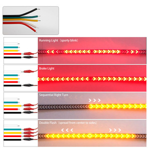 ไฟเลี้ยว LED สีแดง LED 100ซม. 150ซม.,แถบไฟท้ายรถ LED รถกระบะลูกศรสีแดง LED ไฟเลี้ยวสีเหลืองสแกนไฟเบรค - Product Image 4