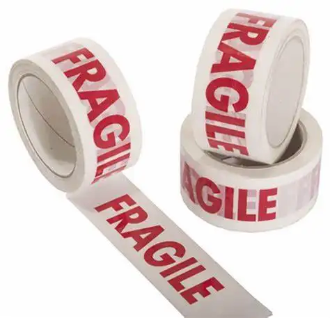 White red FRAGILE tape LOGO customized packing Adhesive Tape