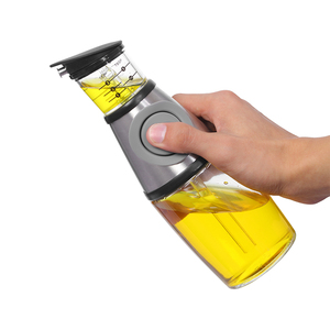 Toptan temizle cam ölçülen yağ ve sirke dağıtıcı şişe mutfak basın ve ölçü zeytinyağı konteyner - Product Image 5