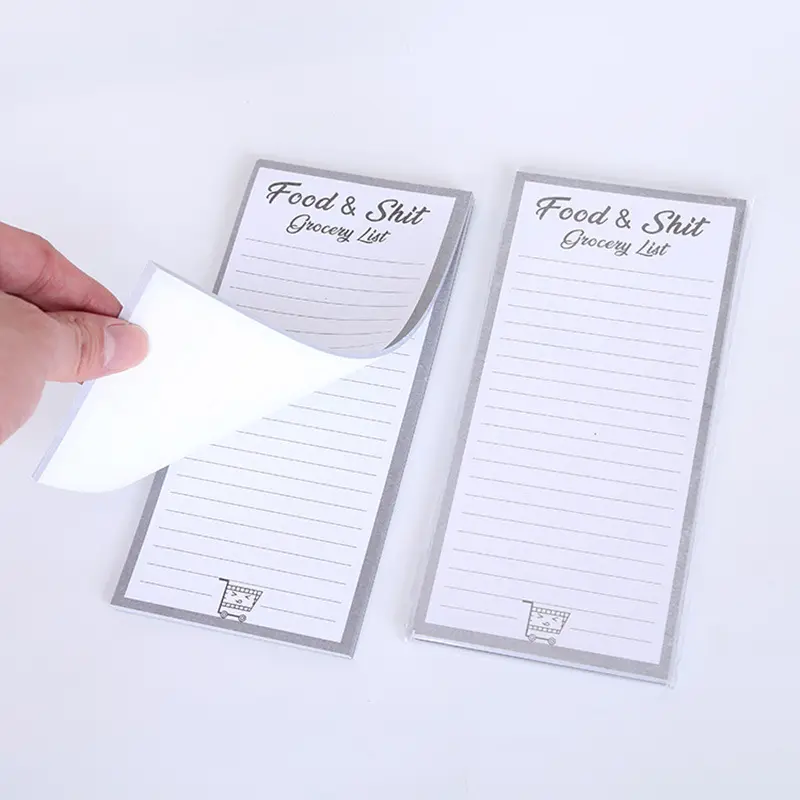 Food & Shit Magnetic Back Funny Grocery List Planner Note Pad Magnet Refrigerator Memo Pad To Do List for Locker