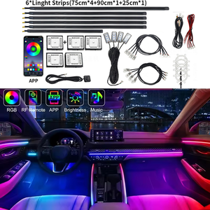 New Arrival 18 in 1 14 in 1 Car <strong>LED</strong> <strong>64</strong> Colors Interior Fiber Optic Decoration Atmosphere Light App Control RGB Ambient Lamp - Product Image 1