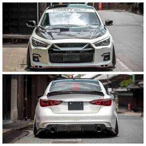 For Infiniti <strong>Q50</strong> Upgraded LB Style Body Kit Q50S Front Bumper Front and Rear Diffuser Side Diffuser Rear Spoiler Trunk Spoiler - Product Image 3