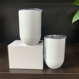 新款DIY坯料升华涂层真空蛋形12盎司白色更直升华坯料升华咖啡杯