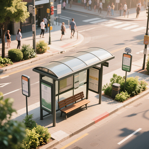 Cosun nền đơn giản dừng xe buýt nơi trú ẩn Trạm nhỏ de trạm xe buýt với biển báo quảng cáo và hiển thị video - Product Image 5