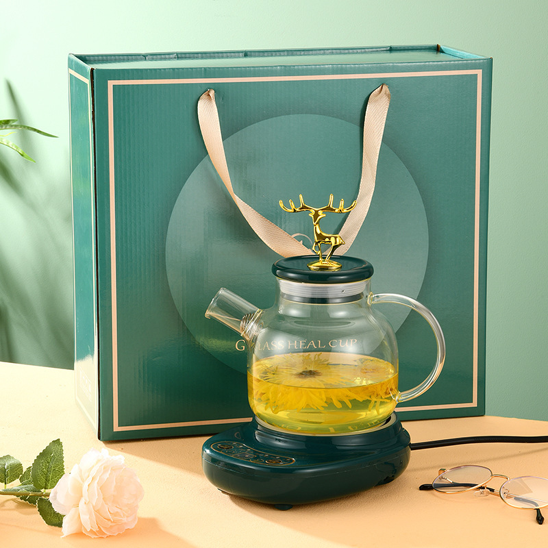 1.2L Green Base Glass Jar with Crown Bead Lid (Gift Box Packaging)