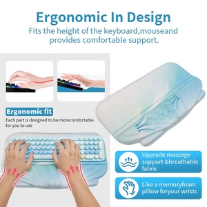 Set Tappetino Mouse Ergonomico in Memory Foam con Poggiapolsi e Tappetino Antiscivolo per Ufficio Personalizzabile - Product Image 2