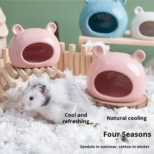 Bán buôn phim hoạt hình gốm Lều tuyết làm mát nơi trú ẩn nhà cho chuột đồng hedgehogs đường tàu lượn Vàng Gấu - Product Image 2