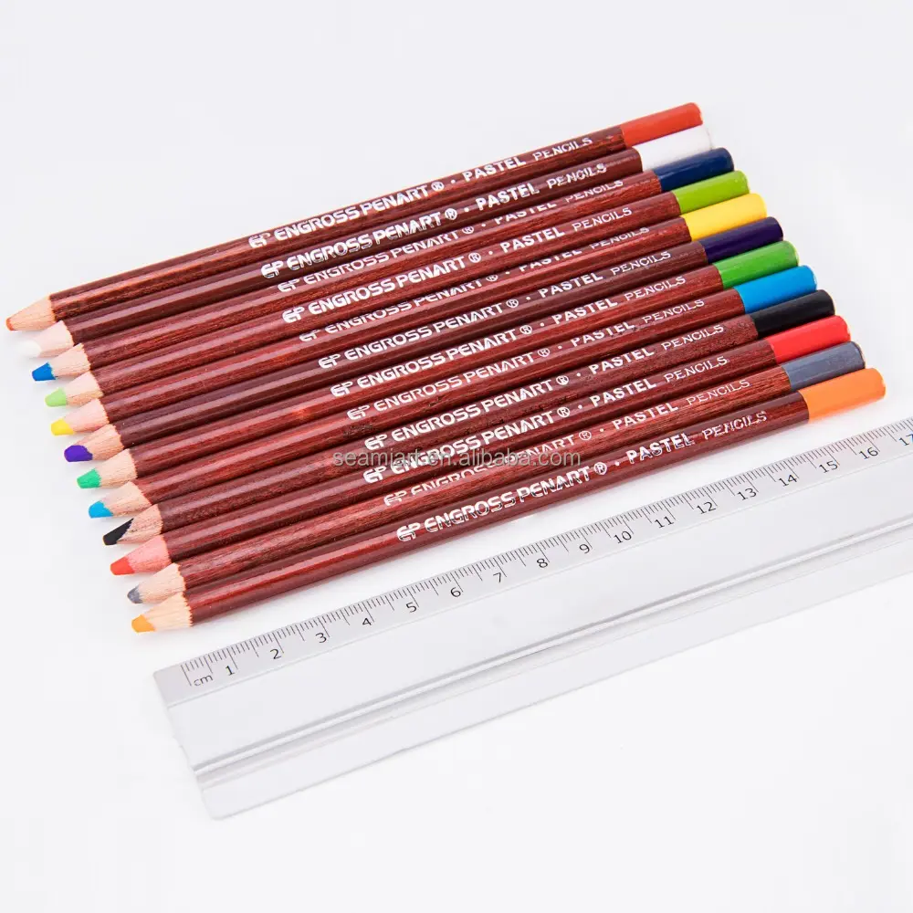 Set di matite colorate in legno 12 colori matite colorate pastello morbide forniture scolastiche per ufficio per disegnare legno naturale