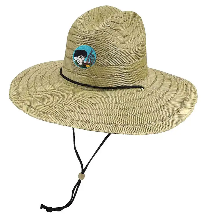 Vente en gros d'été élégant personnalisé Mexique tapis herbe Cowboy chapeau de paille sauveteur paille chapeaux de plage