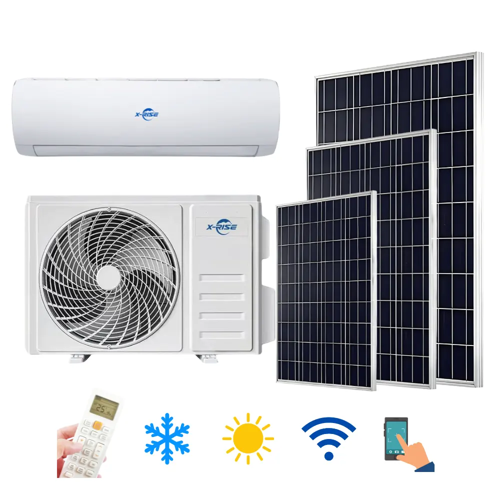 Aire acondicionado solar dividido 9000Btu Pure DC para el hogar 100% Sistema de refrigeración solar Ajuste automático Control Comodidad