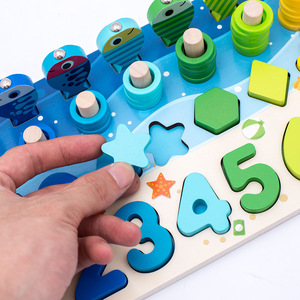 Montessori Children's <strong>5</strong> <strong>in</strong> 1 Fishing <strong>Counting</strong> Number Shape Digital Board Game Educational Matching Learning Playing for Kids - Product Image 4