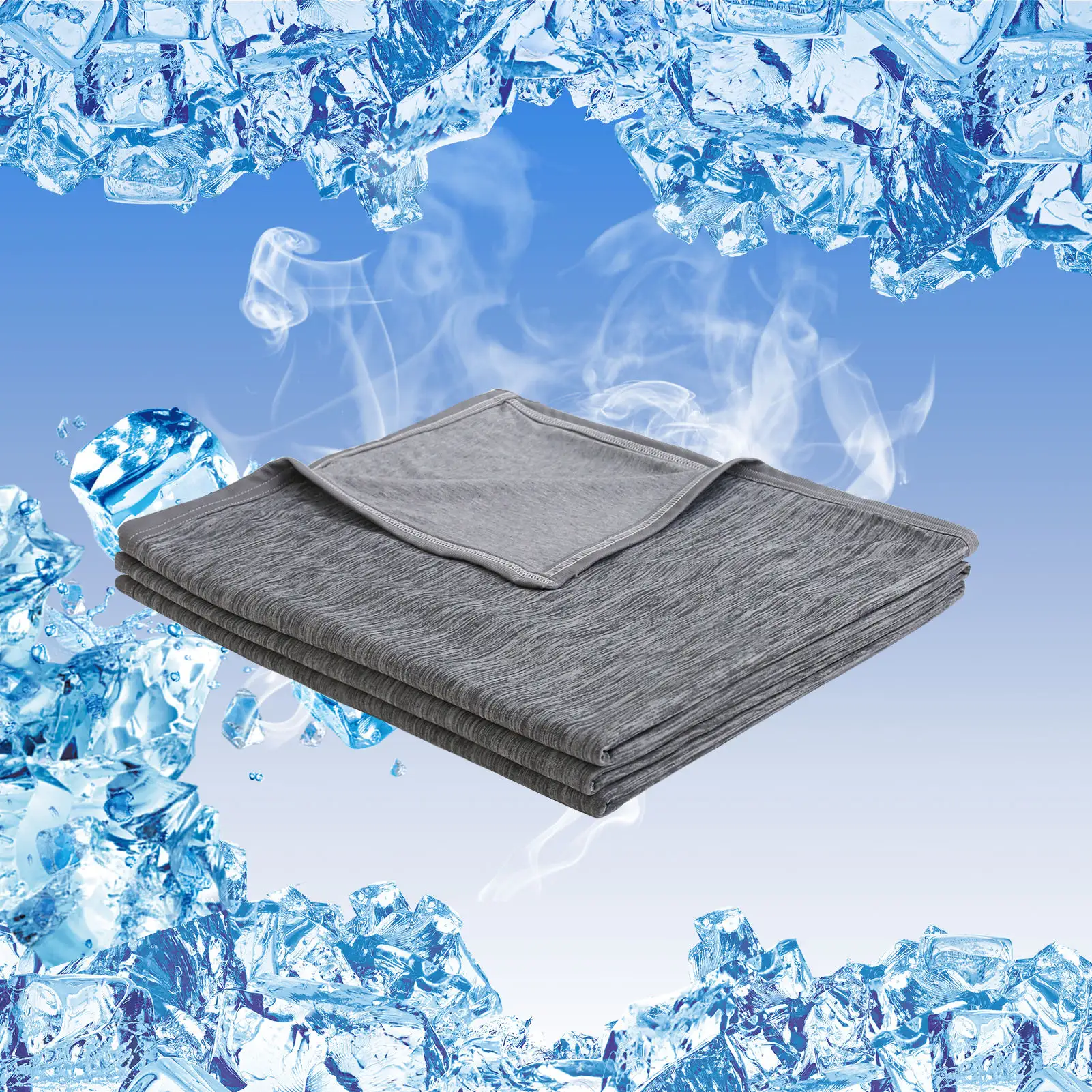 맞춤형 인쇄 나일론 경량 통기성 얇은 던지기 담요 뜨거운 침목을 위한 여름 얼음 냉각 담요