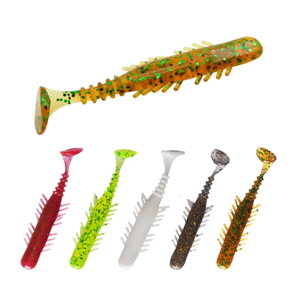 ESFISHING toptan özel trolling lures BUGSY SHAD 7cm 2.5g kauçuk ahtapot balıkçılık cazibesi yumuşak yemler