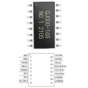 Chip de grabadora de Sonido de 16 pines UART Control en serie Programable Mp3 Chip IC de voz - Product Image 6