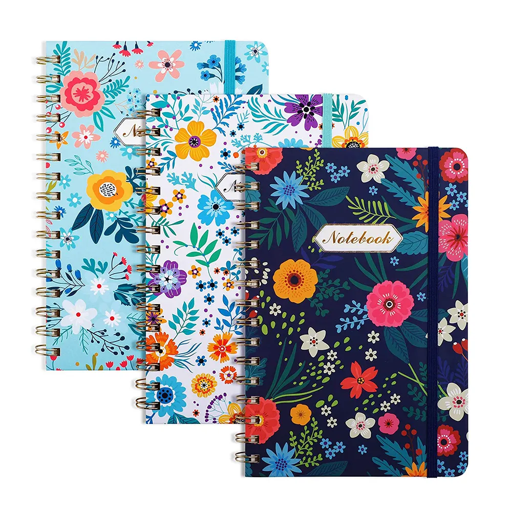 Benutzer definierte Notizbuch Spirale A5 Flower College regierte Tagebücher Bulk Diary Planner Büro Student School Supplies Dickes Papier